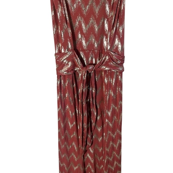 SOFT SURROUNDINGS Alessandra Metallic Chevron Stripe Maxi Dress 2BQ52 - Picture 5 of 9